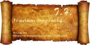 Trautman Henrietta névjegykártya