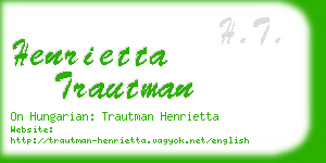 henrietta trautman business card